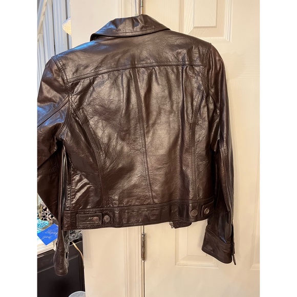 Genuine Leather Brown Short Jacket - Size M - Picture 4 of 5